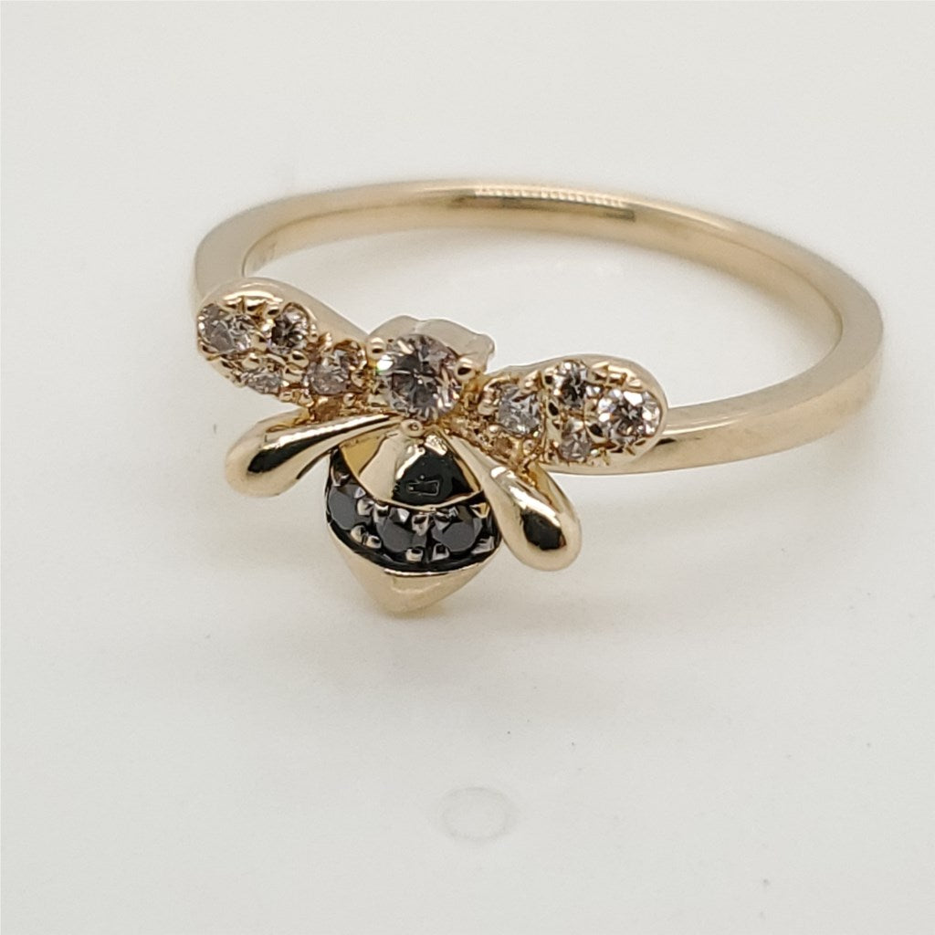 14kt Yellow Gold LeVian Diamond Bee Ring