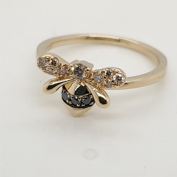 14kt Yellow Gold LeVian Diamond Bee Ring