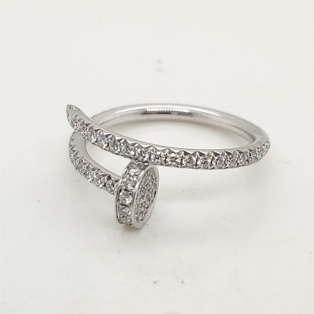 Signed and Numbered Cartier 18kt White Gold and Diamond Ring