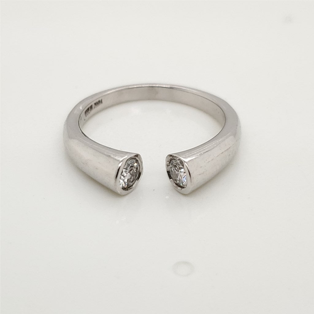 10kt white Gold and Diamond Open Center Ring