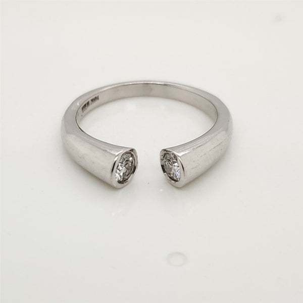 10kt white Gold and Diamond Open Center Ring