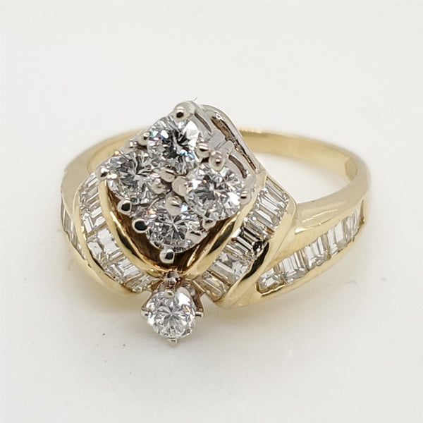 18kt Yellow Gold and Diamond Crown Design Ring