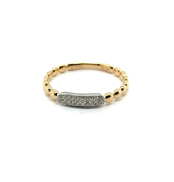 0.08 Ctw 14Kt Two Diamond Pave Fashion Ring