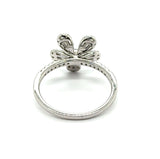 0.75 Ctw 14Kt White Gold And Diamond Floral Ring