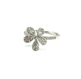 0.75 Ctw 14Kt White Gold And Diamond Floral Ring