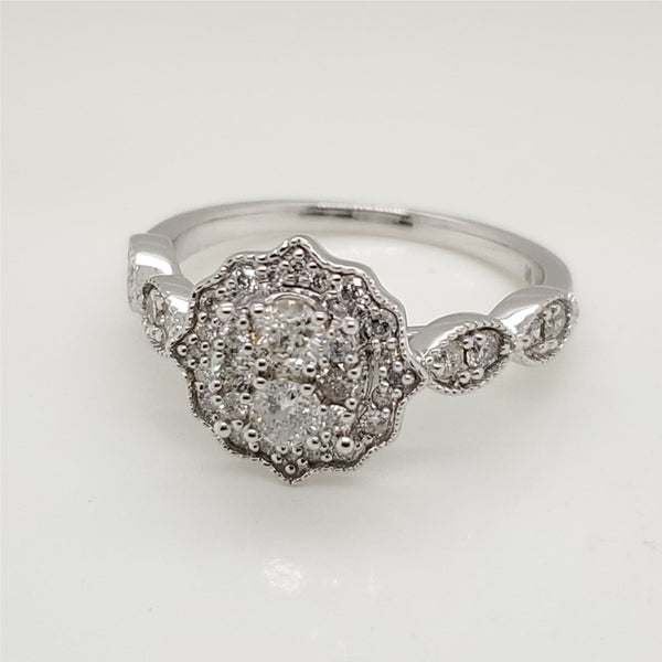 14kt White Gold and Diamond Ring