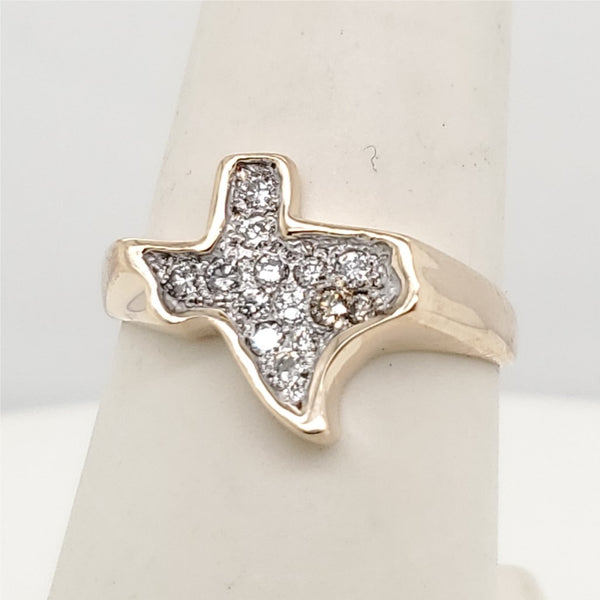 14kt Yellow Gold Diamond Texas Ring
