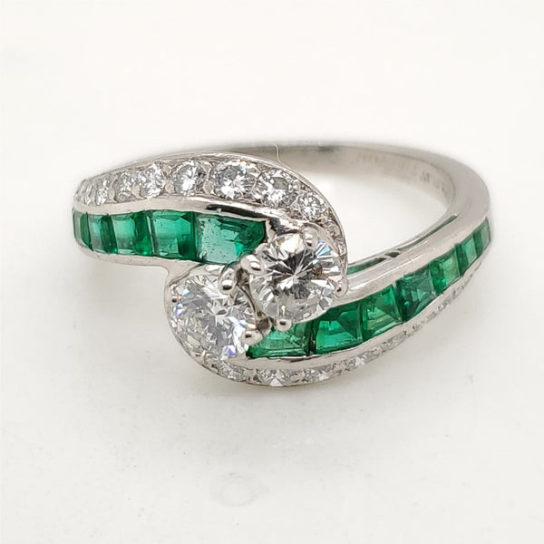 Vintage Oscar Heyman Brothers for Tiffany Diamond and Emerald Ring