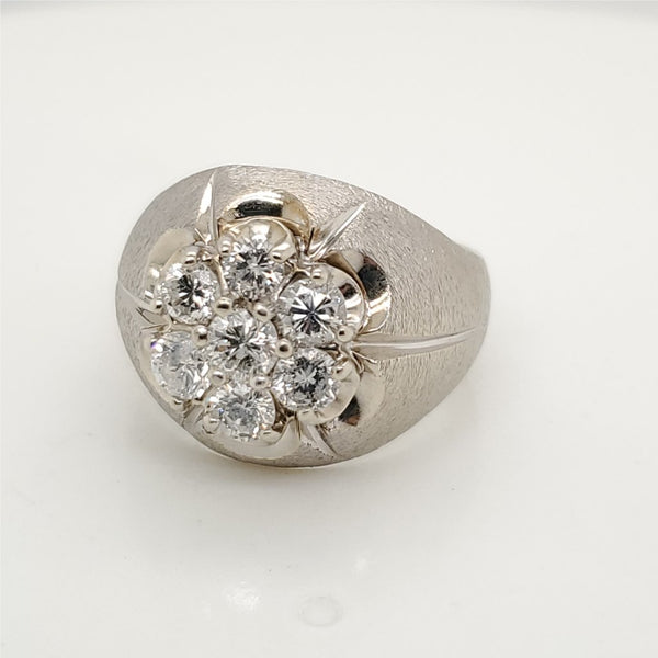 Vintage 14kt White Gold Diamond Ring