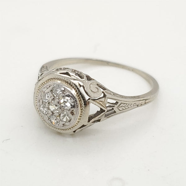 Art Deco 18kt White Gold Diamond Ring