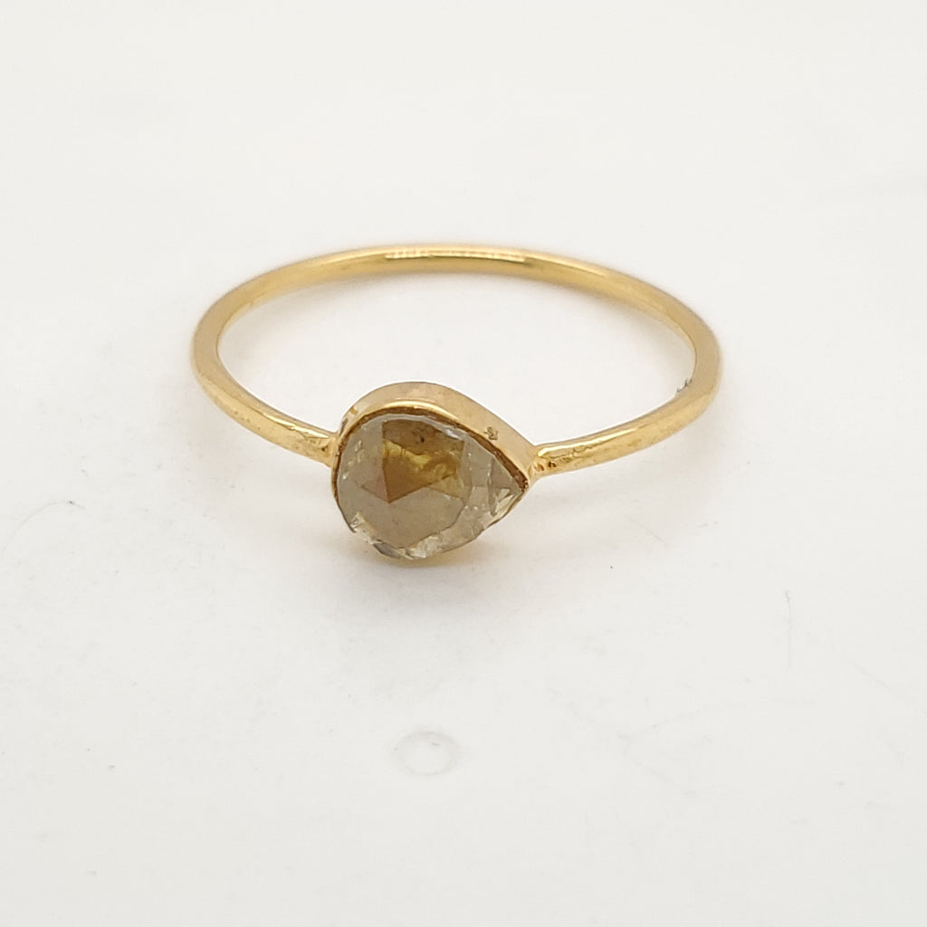 18kt Yellow Gold Bezel Set Color Diamond Ring