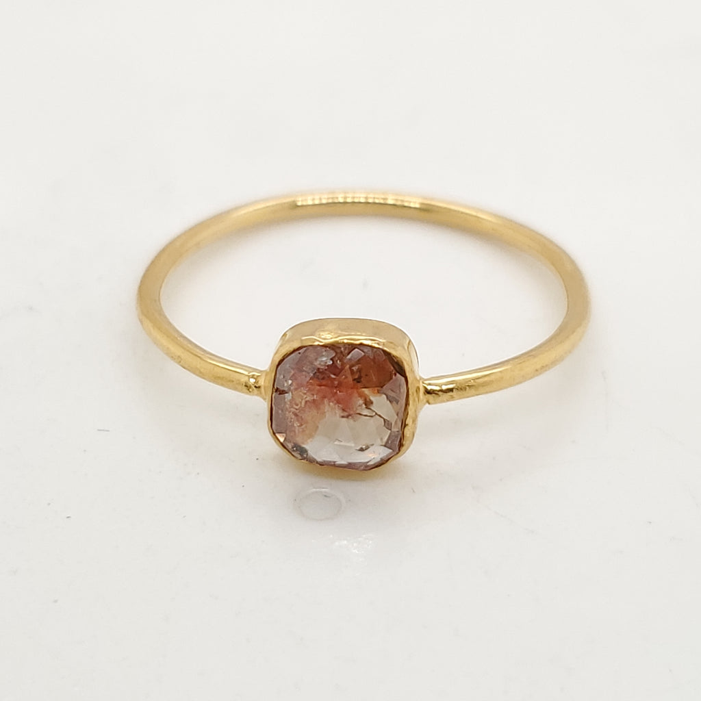 18kt Yellow Gold Bezel Set Color Diamond Ring