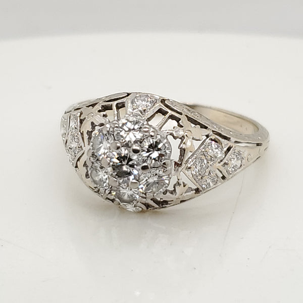 Art Deco 18kt White Gold Diamond Ring