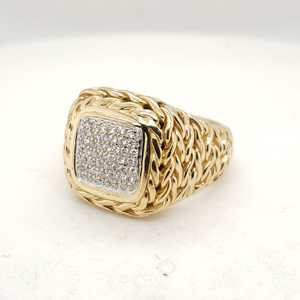 Pre - Owned John Hardy 18kt Yellow Gold Diamond Ring