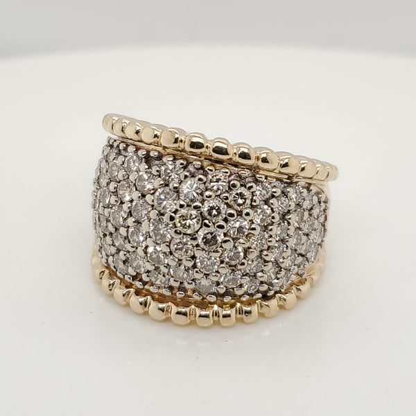 14kt Yellow Gold Pave Set Diamond Ring