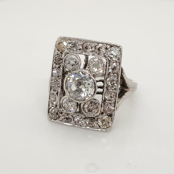 Victorian14kt White Gold Diamond Ring