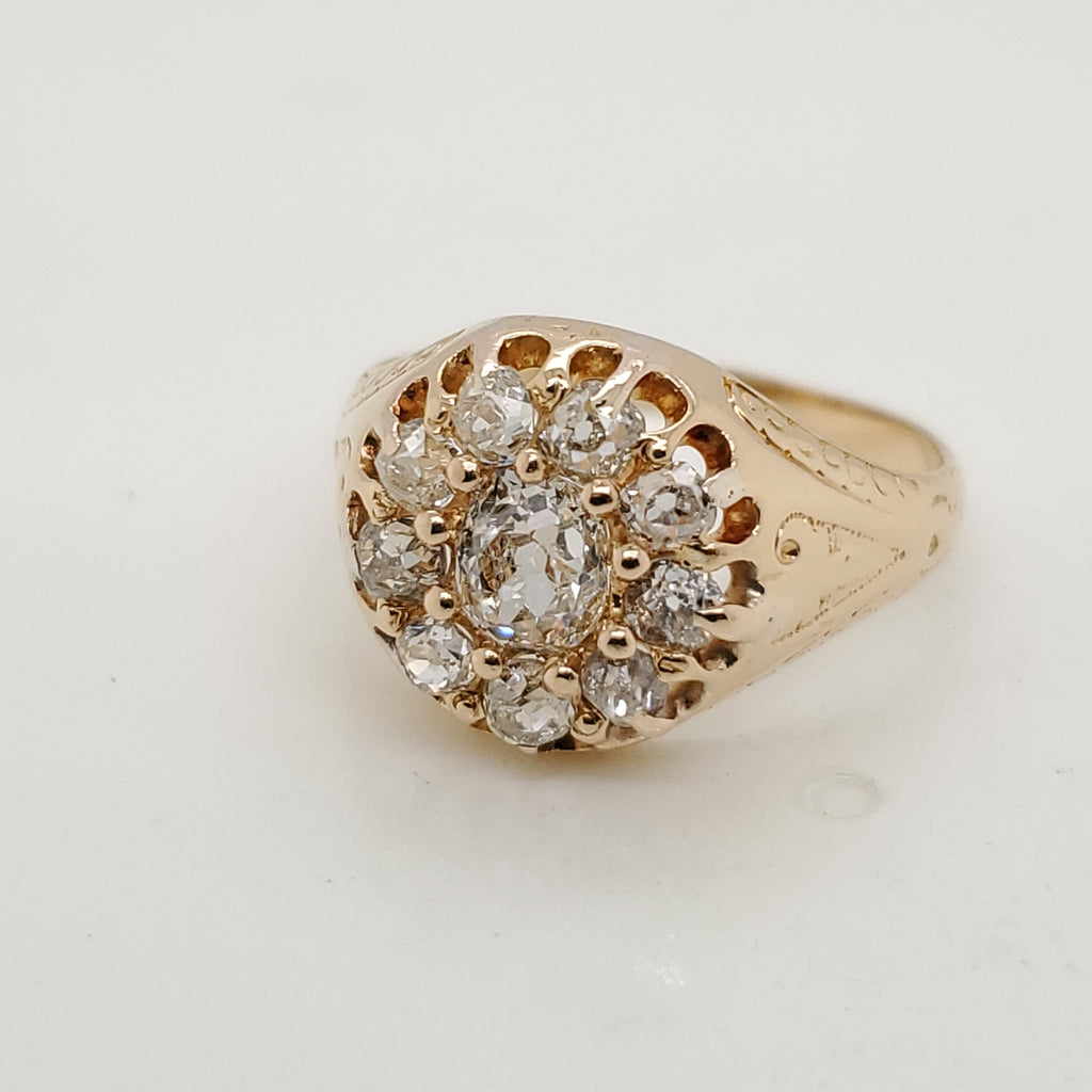 Antique Victoprian 18kt Yellow Gold Diamond Ring