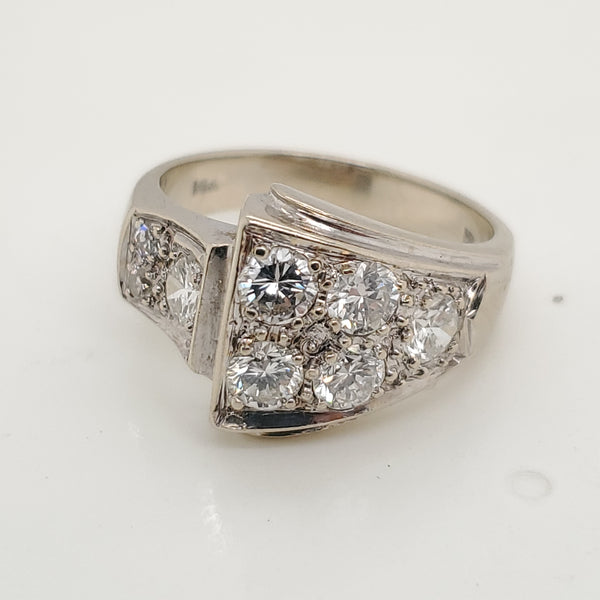 Vintage 14kt White Gold Diamond Ring