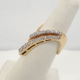 Vintage 1970s 14kt Yellow Gold Flying V Diamond Ring