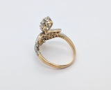 Vintage-Inspired 18K Yellow Gold and Platinum Diamond Tiara Ring