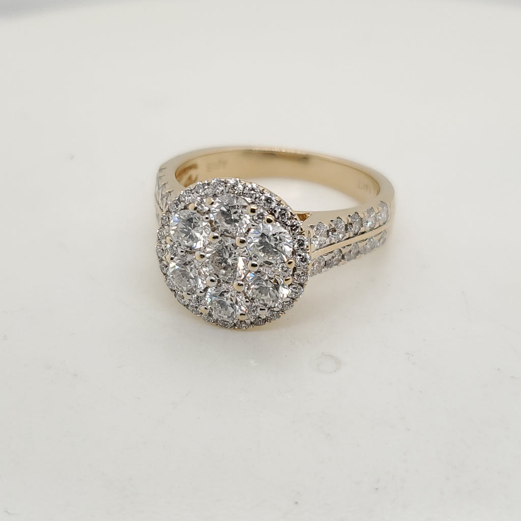 14kt Yellow Gold Round Diamond Ring