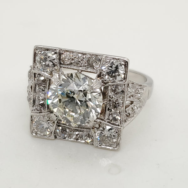 Vintage Platinum and Diamond Ring