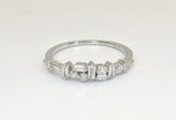 14K White Gold Scattered Baguette Diamond Band