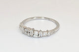 14K White Gold Scattered Baguette Diamond Band