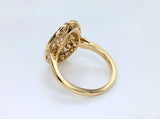 14K Yellow Gold Padparadscha Sapphire and Diamond Ring