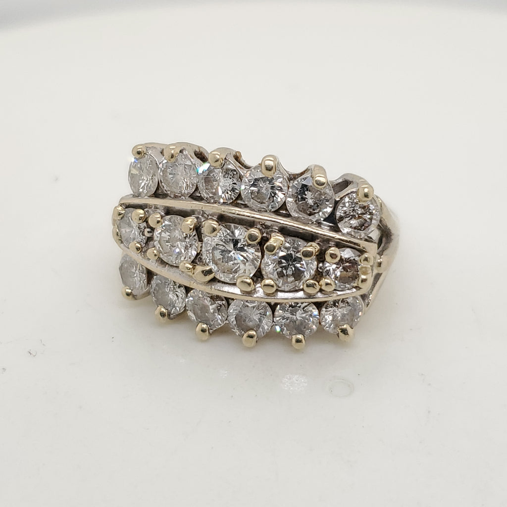 Vintage 14kt White Gold and Diamond Princess Ring