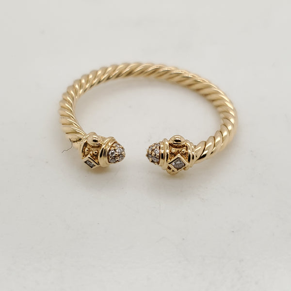 Pre - Owned David Yurman 18kt Yellow Gold Quatrefoil Diamond Ring
