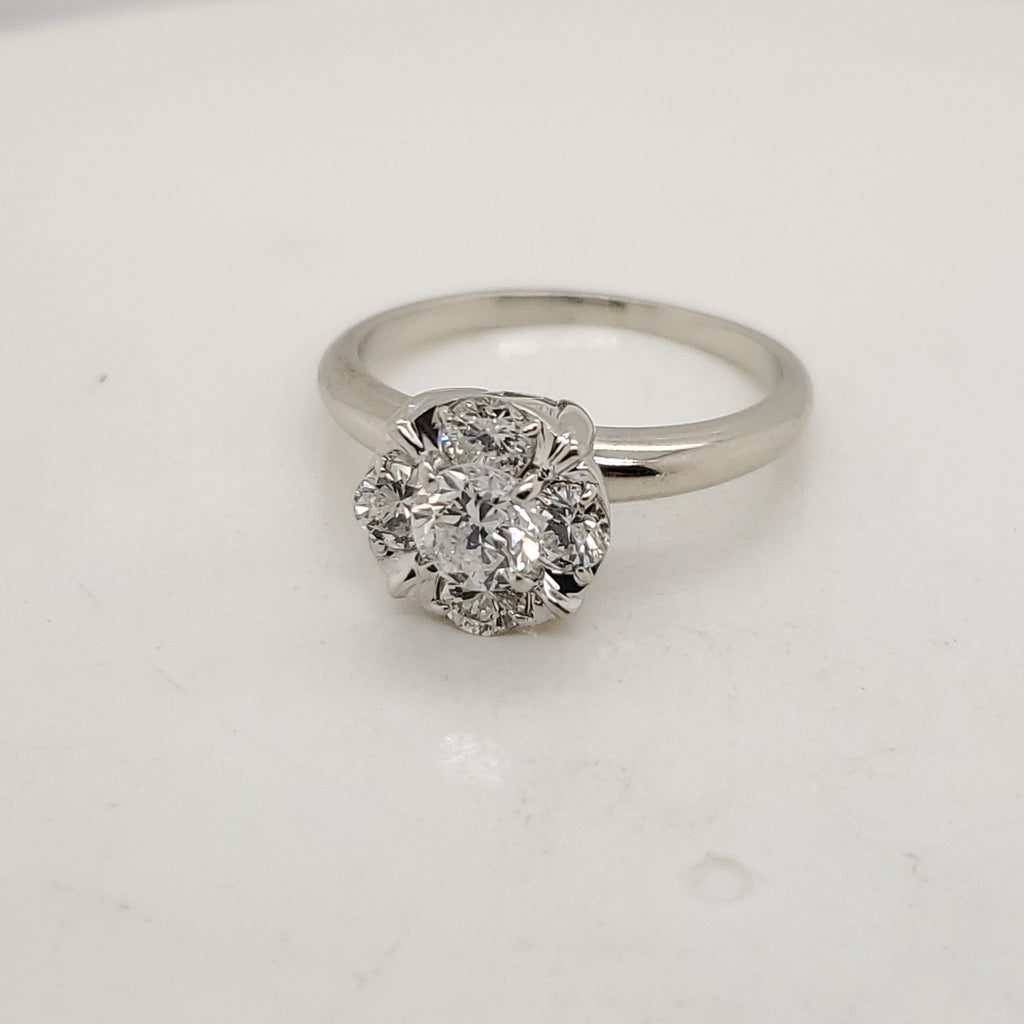 14kt White Gold Round Diamond Ring