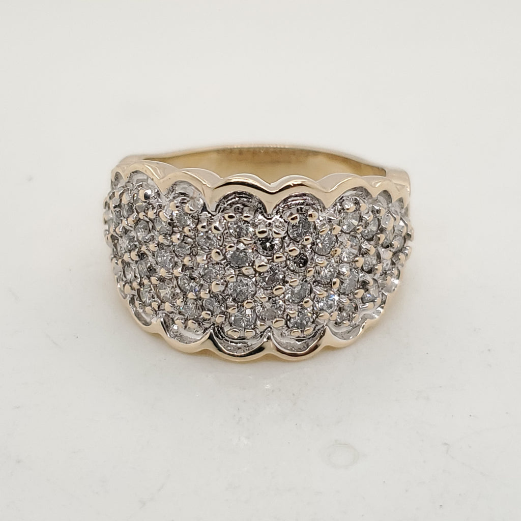 14kt Yellow Gold Pave Set Diamond Ring