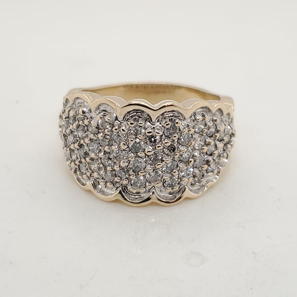 14kt Yellow Gold Pave Set Diamond Ring