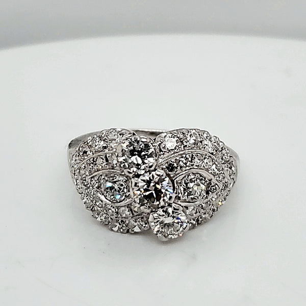 Vintage Platinum and Diamond Ring