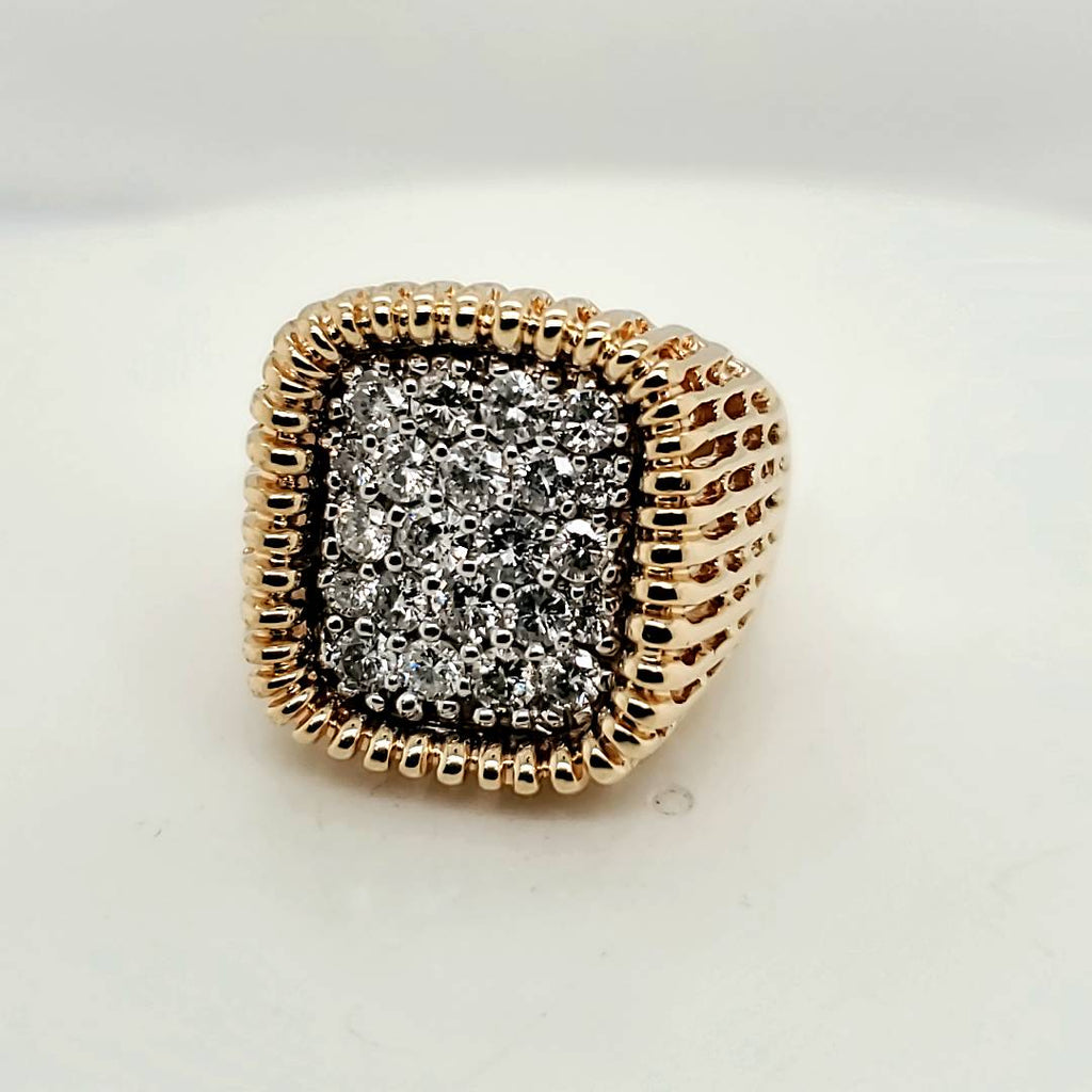 Mens 14kt Yellow Gold 2.00 Carat Diamond Ring