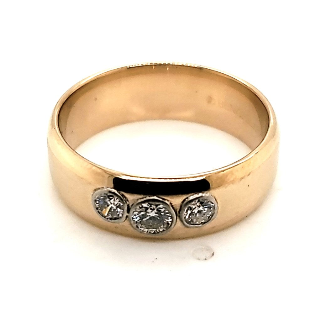 Mens 10kt Yellow Gold Diamond Ring