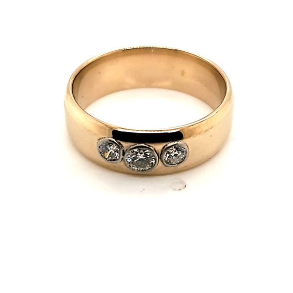 Mens 10kt Yellow Gold Diamond Ring