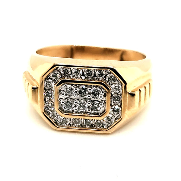 14kt Yellow Gold and Diamond Mens Ring