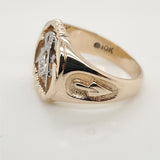 Vintage mid-century 10kt gold and diamond Masonic ring