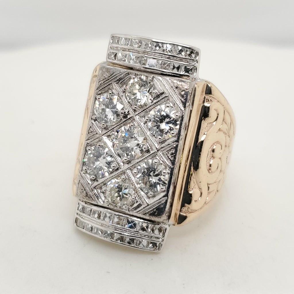 10Kt Yellow Gold Mens Diamond Ring