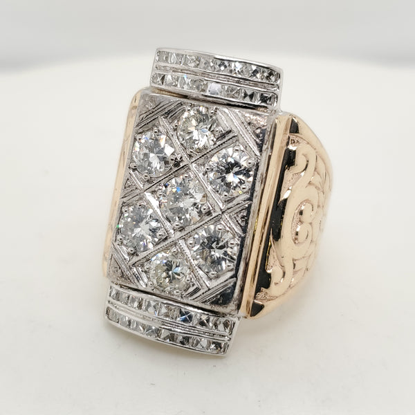 10Kt Yellow Gold Mens Diamond Ring