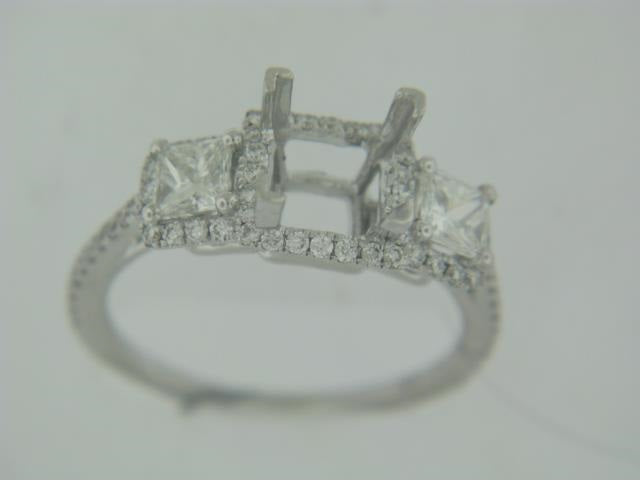 14Ktwg Diamond Semi-Mount With 2 Pr Cut Dia 0.61Ctw 66Br Dia 0.59Ctw 3.9Gr