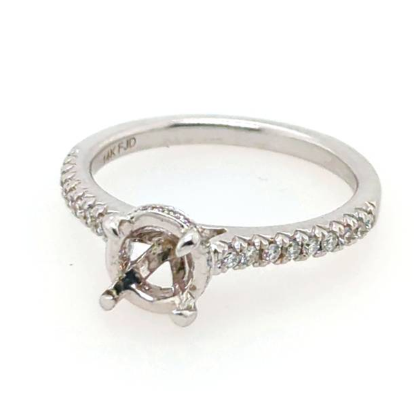 14kt white gold diamond semi-mount.