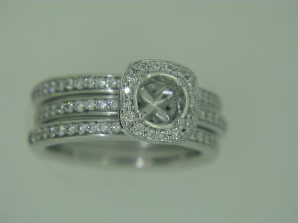 Three Piece Diamond Ring Wedding Set Mounting