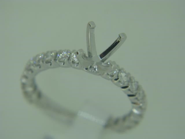 14kt white gold diamond semi-mount.