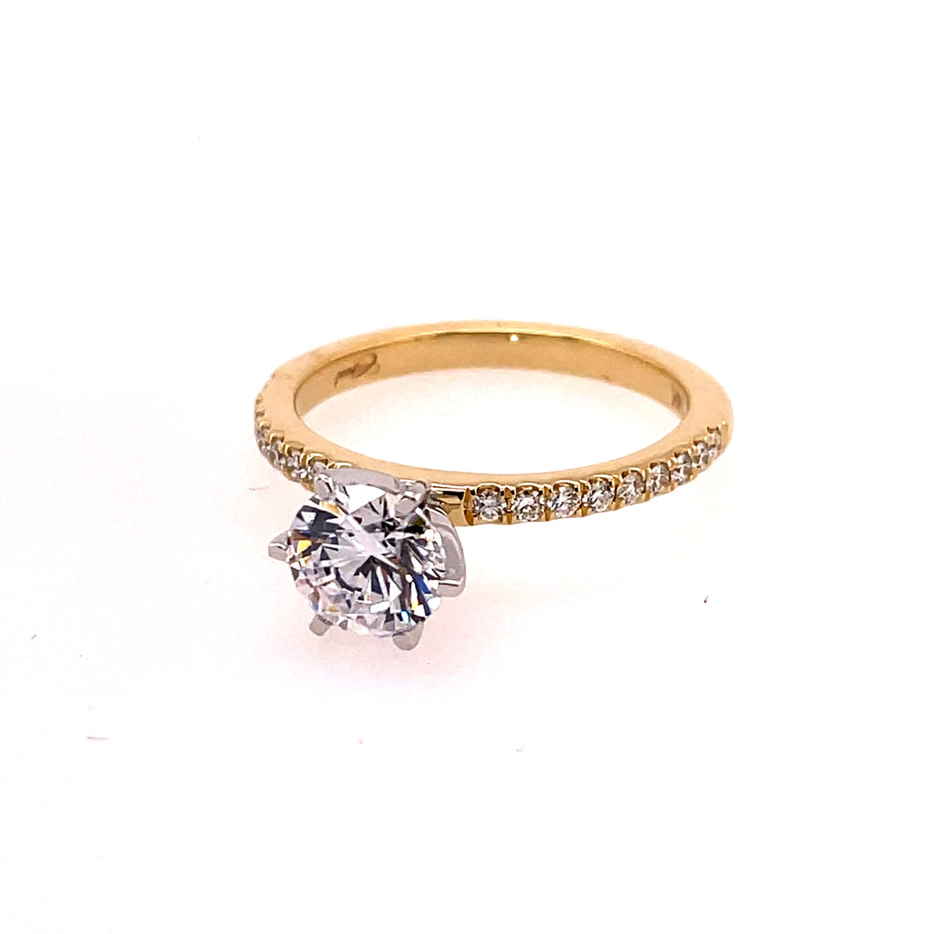 14Kt Yellow Gold Diamond Mounting To Hold A 6.5mm Center Stone