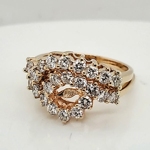 14kt Yellow Gold Diamond Wedding Set Mounting