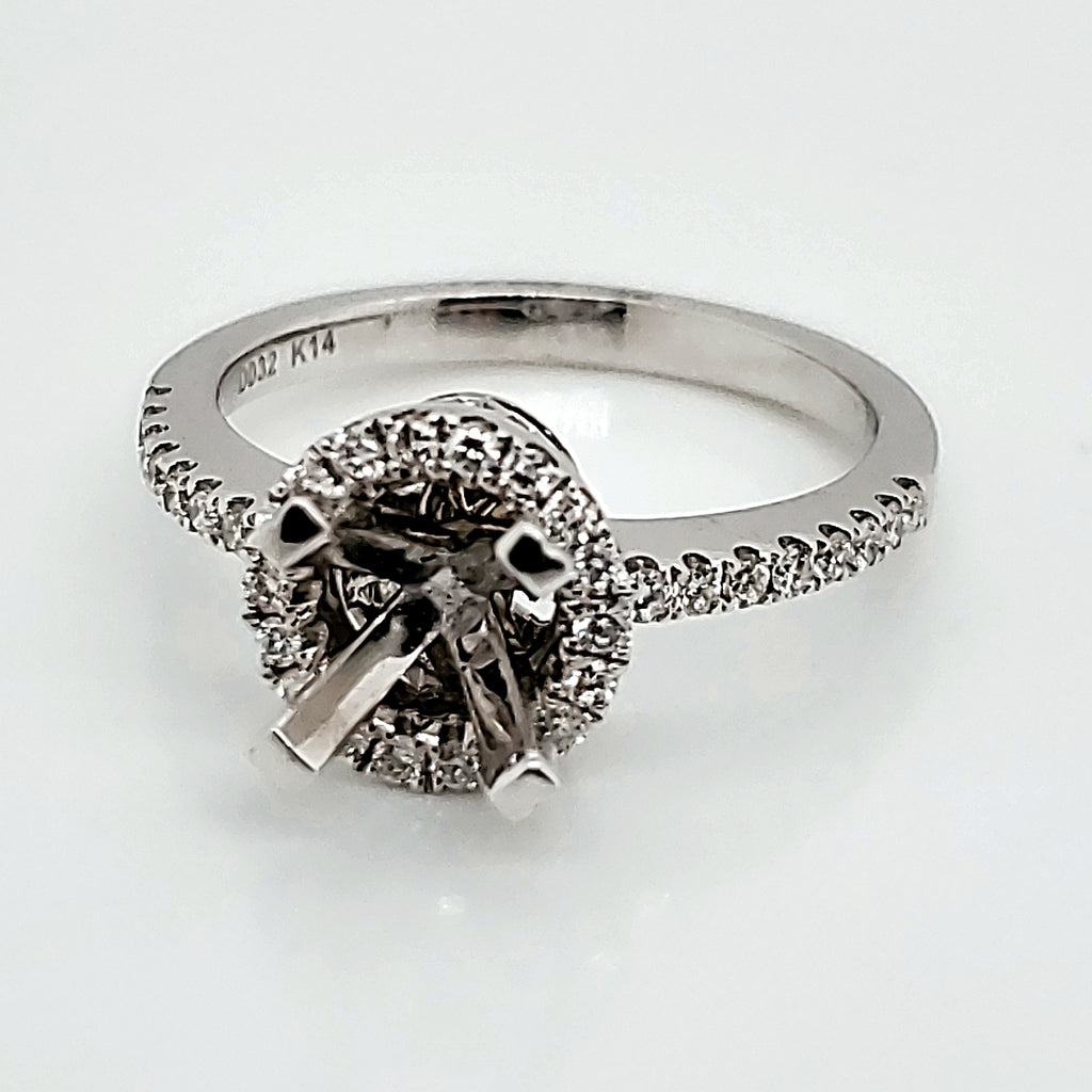 18kt White Gold Diamond Engagement Ring Mounting