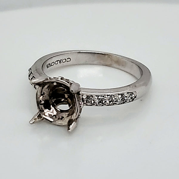 14kt White gold and Diamond Engagement Ring Mounting